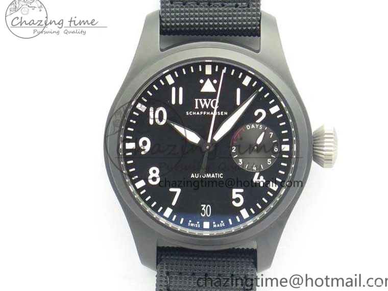 MIROTIME 0815 Big Pilot Real PR IW502001 Real Ceramic ZF 1:1 Best Edition On Black Calfskin Strap A51111 V Seasonal 7227